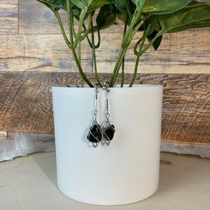 Wire Wrapped Brown Earrings